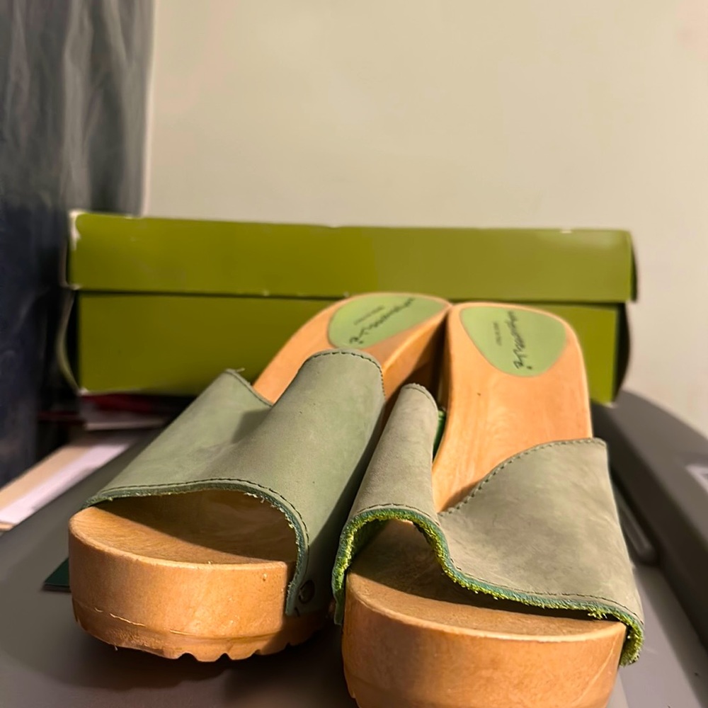 Mademoiselle Italian Block Heeled Mules